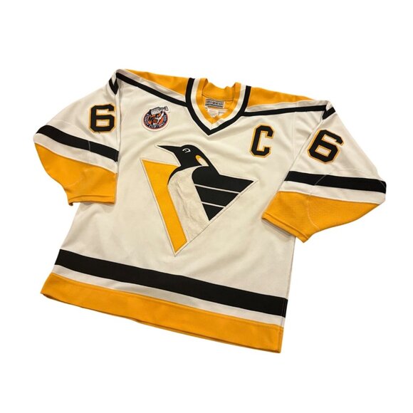 1992-1993 CCM Center Ice Pittsburgh Penguins Mario Lemieux #66 Jersey Men's 48 - Picture 4 of 10